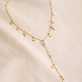 Cross Charm Lariat Necklace