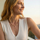 Cross Charm Lariat Necklace