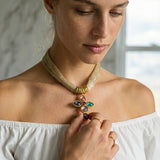 Cross Necklace with Braided Chain