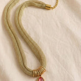 Cross Necklace with Braided Chain