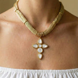 Cross Necklace with Braided Chain