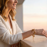 Gold Multi-Layer Cross Bracelet