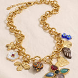 Gold Cross Charm Necklace