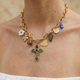 Gold Cross Charm Necklace