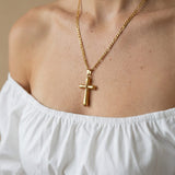 Gold Domed Cross Necklace