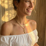 Gold Domed Cross Necklace