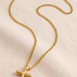 Gold Domed Cross Necklace