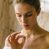 Gold Domed Cross Necklace