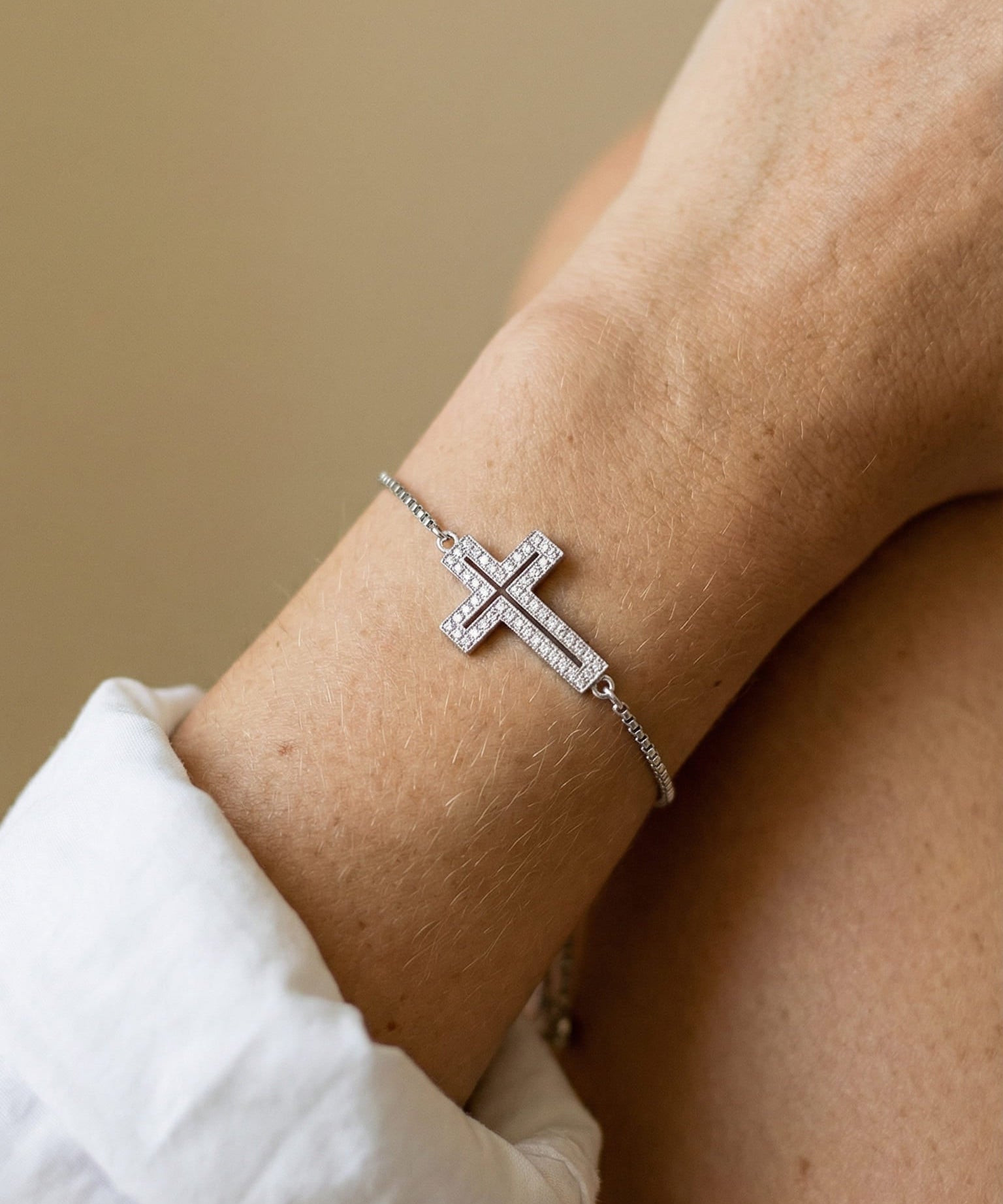 Timeless Elegance Cross Bracelet