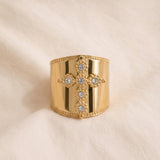 Sculpted Cross Ring