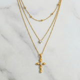 Elegant Layered Cross Necklace