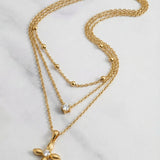Elegant Layered Cross Necklace