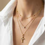 Elegant Layered Cross Necklace
