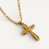 Gold Domed Cross Necklace