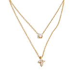 Double Shine Cross Necklace