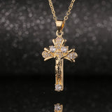Zirconium Cross Pendant Necklace