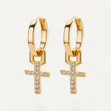 Shining Cross Earrings