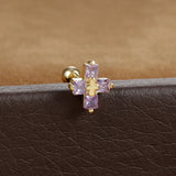 Gold Cross Earring with Sparkling Crystals
