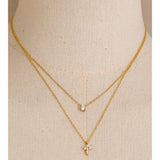Double Shine Cross Necklace