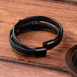 Men’s Leather Cross Bracelet