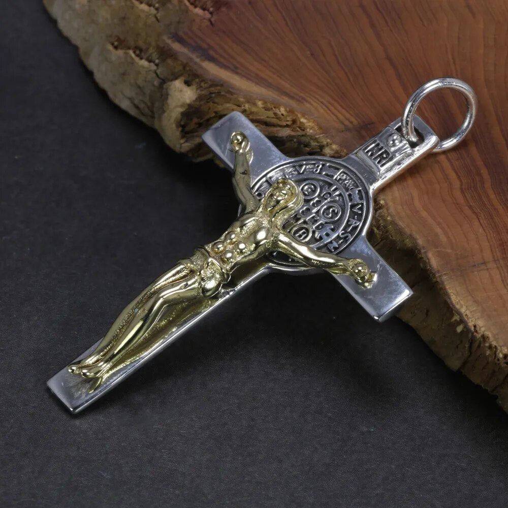 Two-Tone Sterling Silver Cross Pendant