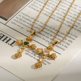 Rose and Heart Cross Necklace