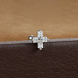 Gold Cross Earring with Sparkling Crystals