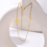 Gold Cross Necklace with Elegant Medal