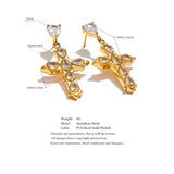 Golden Majesty Cross Earrings