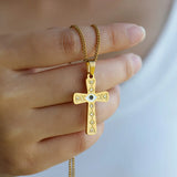 Shiny Gold Cross Necklace
