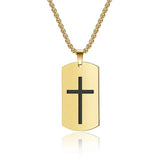 Men’s Military Cross Dog Tag Necklace