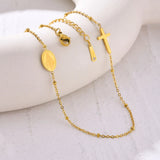 Gold Cross Necklace with Elegant Medal