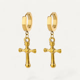 Gold Cross Earrings
