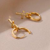 Shining Cross Earrings