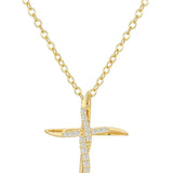 Cross Necklace for Women Teen Girls, Non Tarnish Waterproof Fashion 14K Gold Plated Zircon Rose Flower Cross Pendant Necklaces