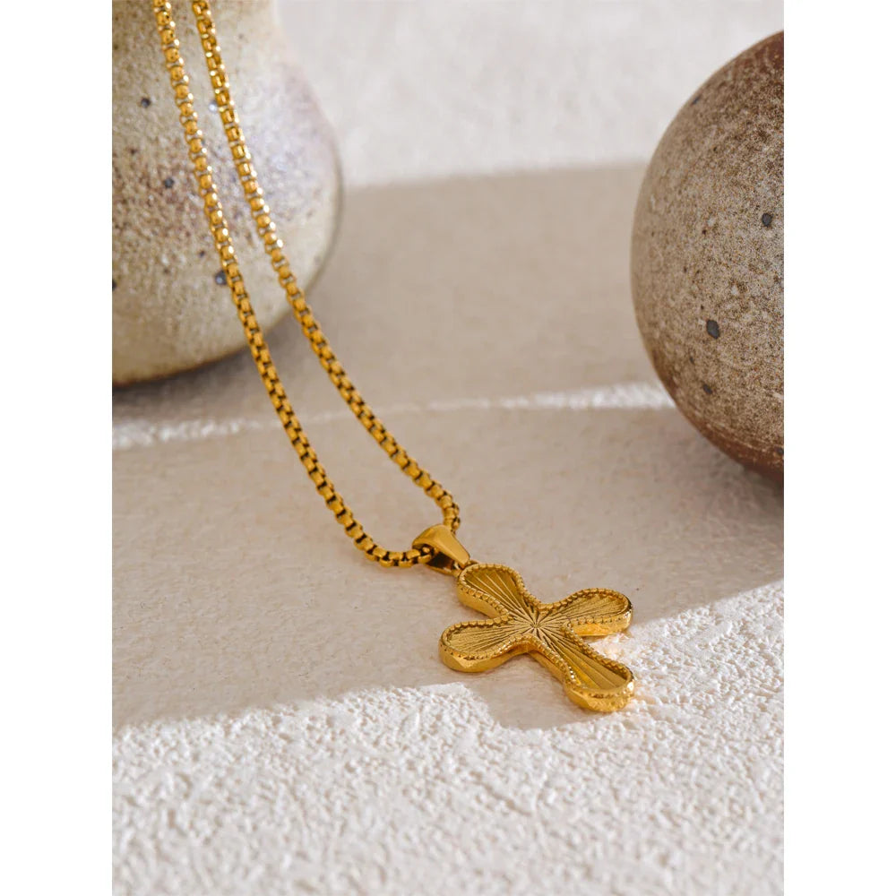 Radiant Gold Cross Necklace