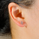 Gold Cross Earring with Sparkling Crystals