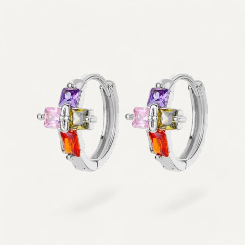 Cross Hoop Earrings