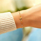 Minimalist Beaded Cross Bracelet