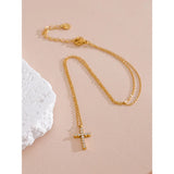 Luminous Aura Cross Necklace