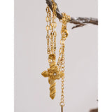 Gold Floral Cross Necklace