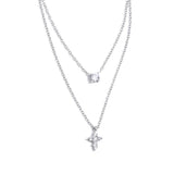 Double Shine Cross Necklace