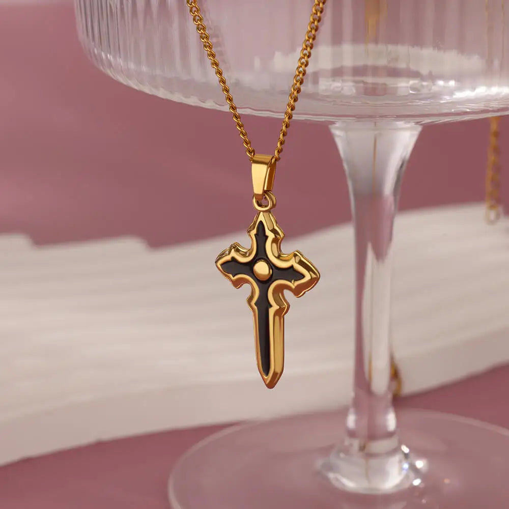 Dark Elegance Cross Necklace