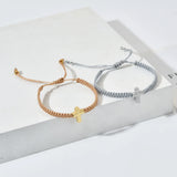 Adjustable Braided Bracelet with Cross Charms
