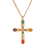 Golden Harmony Cross Necklace