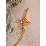 Gold Intertwined Heart Cross Necklace