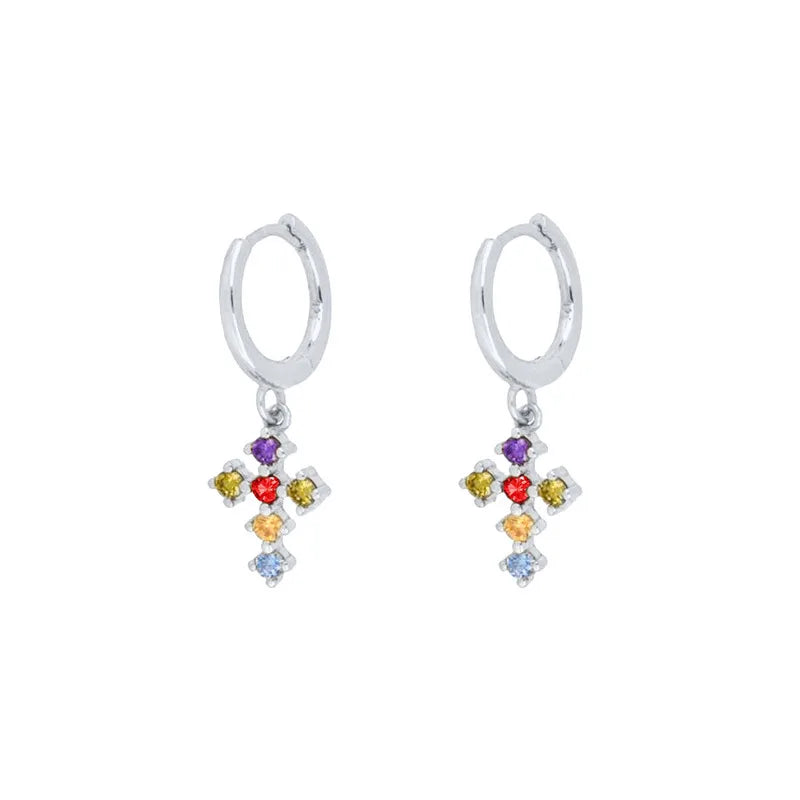 Colorful Cross Earrings