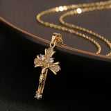 Zirconium Cross Pendant Necklace