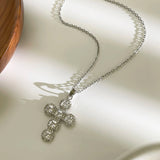 Cross Necklace with Crystals