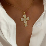 Cross Necklace with Crystals